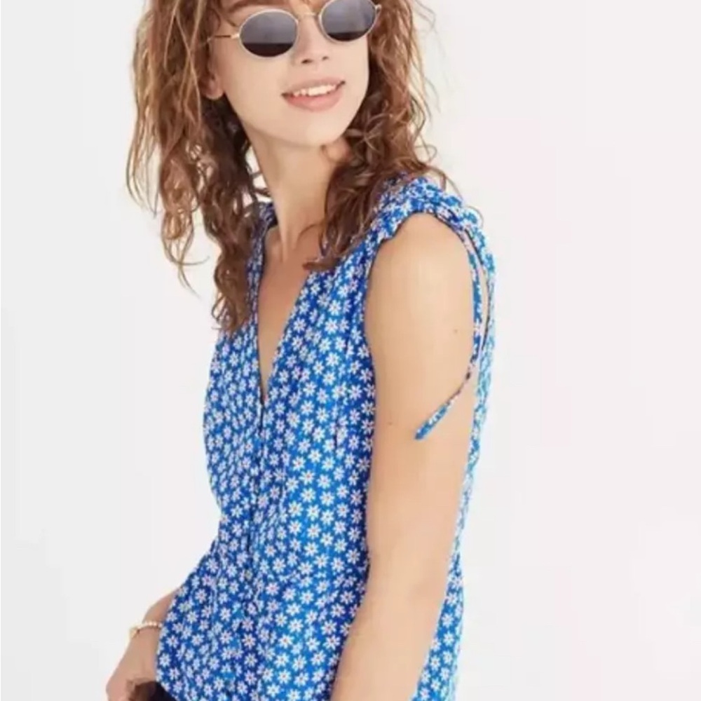Madewell Belle Tank Top in Mini Daisy, Cropped Peplum